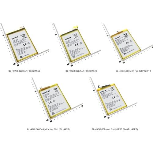 BL-49Ai BL-49Bi BL-49Ci BL-49Di BL-49Ei Battery For itel 1556 1516 P12 P11 P51 BL-49DT P33 Plus BL-49ET Mobile Phone Batteries