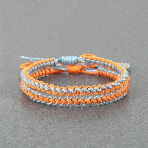 2PCS/Set Bohemia Women Bracelet Colorful String Woven Lucky Rope Bracelets Bangles Multilayer Wrap Wristband Couple Jewelry Gift