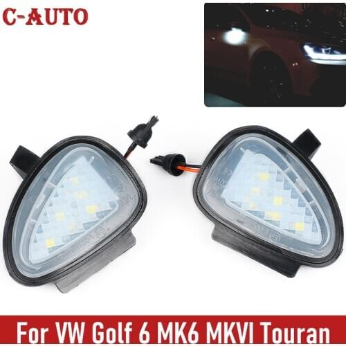 C-Auto 1Pair LED Puddle Lights Under Side Mirror Module For VW Golf MK6 GTI 6 MKVI Touran 2011 2012 2013 2014 2015