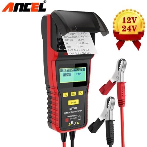 Ancel BST500 12V 24V Automotive Heavy Duty Truck Battery Analyzer Diagnostic Tools With CCA BCI CA Test Car Battery Tester