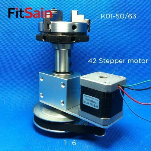 FitSain-CNC indexing head engraving machine fourth axis rotation axis A axis Strong torque 42 stepper motor