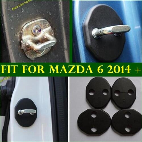 Lapetus Interior Kit Door Lock Buckle Protective Cover Trim 4 Piece / Set Fit For Mazda 6 2014 - 2018 Plastic Auto Accessories