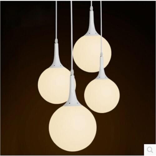 Restaurant creative personality modern minimalist living room bedroom lighting milk white glass spherical Pendant LightsLX102814