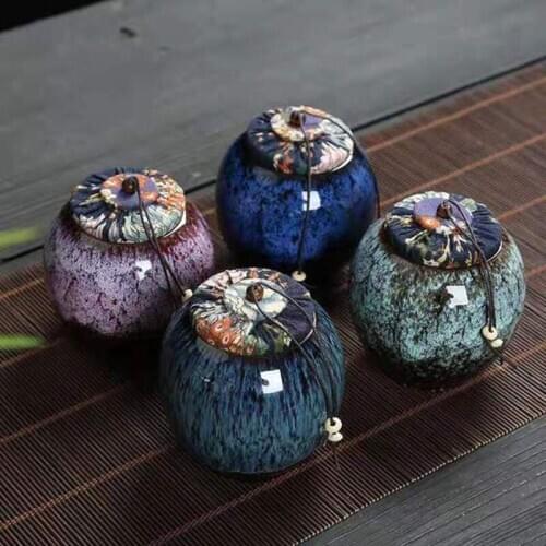 Kitchen Drinkware Friend Birthday Gift Supply Ceramic Tea Box Tea Caddy Sealed Kungfu Tea Storage Jar Tea Packaging Pot