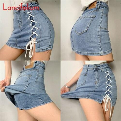 Lancifolium Denim Pencil Skirts