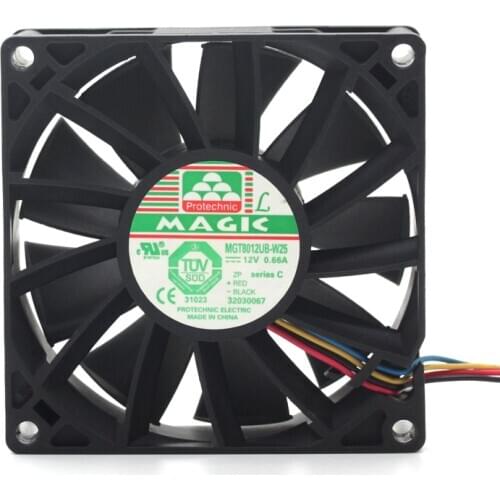 MGT8012UB-W25 8025 80mm Fans DC 12V 0.66A 4-wire PWM High Speed CFM Cooling Fan