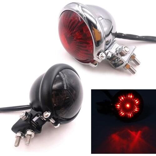 Motorcycle Adjustable Cafe Racer Style Stop Tail Light Red 12V LED Motorbike Brake Rear Lamp Taillight for Chopper Bobber