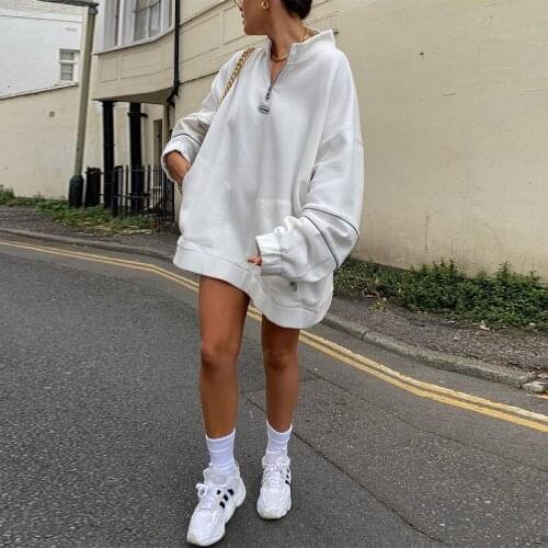 2021 Autumn and Winter New Street European and American Pocket Personalized Design Sweater Womens Coat Sweatshirt