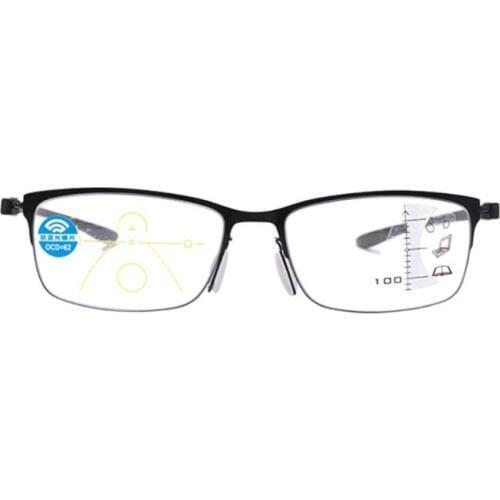Progressive Multi Focus Reading Glasses For Men Women Alloy Anti-Blue Presbyopic Glasses
