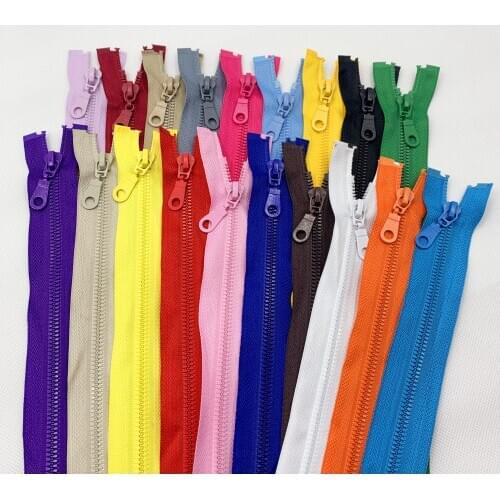 2pcs 5#(25/70cm) Detachable Resin Zipper Opening Automatic Ecological Locking Plastic Zipper For Sewing Suit