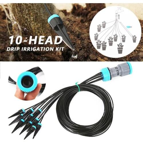 10 Heads Automatic Dripper Garden Irrigation Sprinkles Watering Spikes Irrigation System Kits For Plants Flowers Greenhouse