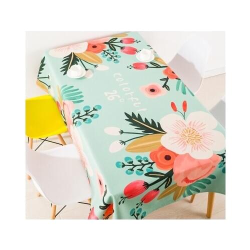 Modern European pastoral spring flower coffee table cloth linen tablecloths cover towel thick rectangular antependium decoration