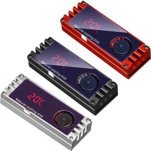 Cooling Warship Fan Temperature OLED Digital Display M.2 2280 SSD Hard Drive Disk Thermal Pad Cooler Wafer Cooling Fan Heatsink