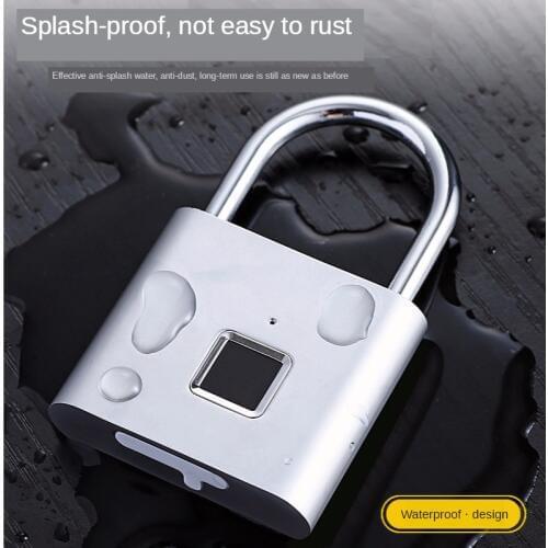 Thumbprint safety Padlock Metal Electronic Door Padlock Smart USB Rechargeable Lock Fingerprint School Gym Suitcase Locker