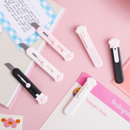 1PCS Cute New Cats Paw Shape Portable Utility Knife Paper Cutter Cutting Paper Razor Blade Office Stationery Papelaria Escolar