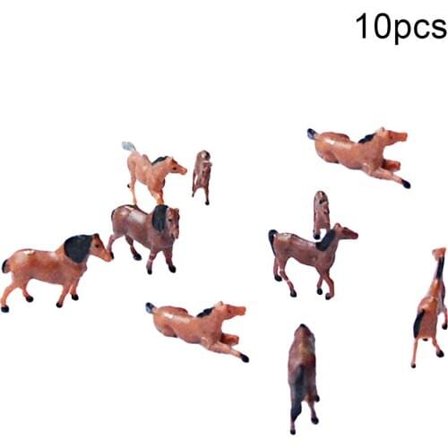 10Pcs 1/87 1/150 Horses Animal Model DIY Farm Zoo Parks Train Layout Accessory