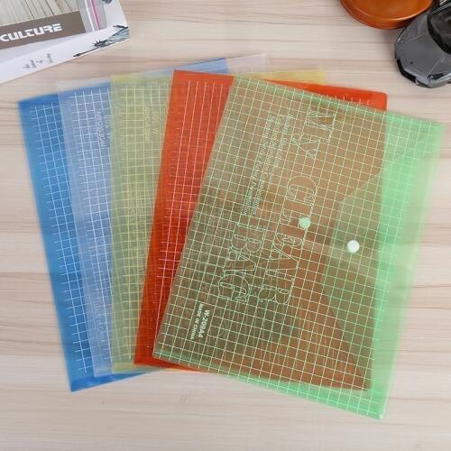 10pcs A4 transparent office study file bags, Transparent folder,Closure Folder,Color classification information bag