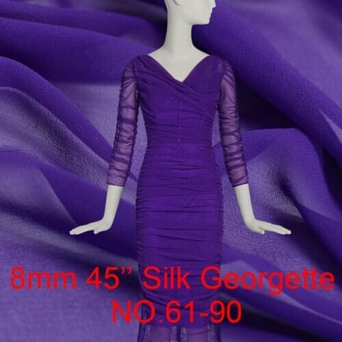 100% pure silk georgette fabric 8mm 114cm 45"width solid color for dress, shirt