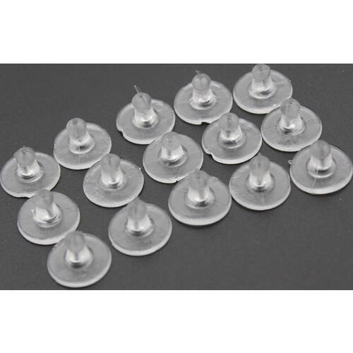 100Pcs/lot 6x10 mm Clear Rubber Earring Backs Holders Stoppers Soft Nut Silicone Heavy Duty Rubber Earring Backs Sleeves