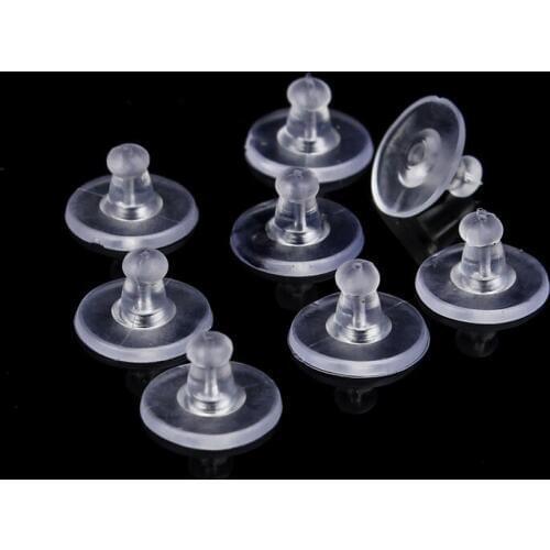 100pcs/lot Rubber Silicone Earrings Back Ear Plugging Blocked Earrings Jewelry Accessories Plastic Earring Back Stoppers for DIY
