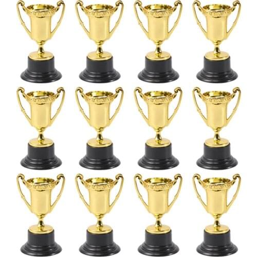 12Pcs Plastic Reward Trophies Plastic Kids Prize Cups School Rewarding Supplies