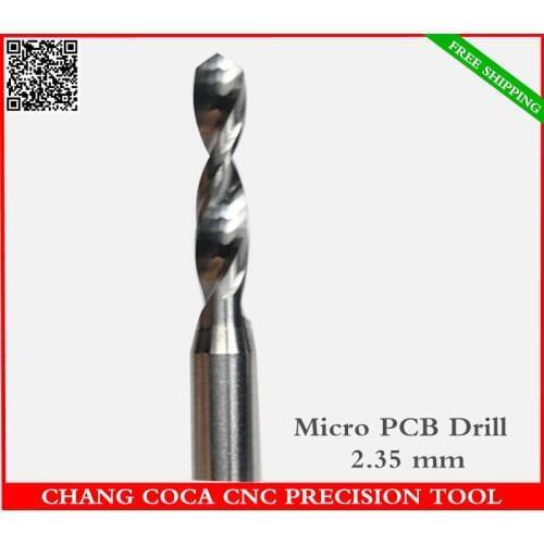 2.35mm,Freeshipping CNC computer machine solid carbide micro Drill bit,Printed Circuit Board Drill Bit,SMT,plastic and copper