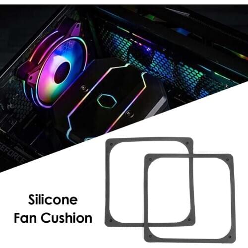 2 pcs 120mm Anti-vibration Silicon Fan Gasket Noise Reducing Silencer Gasket Pad For PC Computer Case Fan Absorption Pad