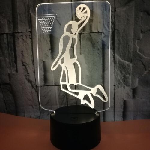 Shooting 3d Lamp Colorful Touch Control Basketball 3d Led Visual Desk Lamp Gradual Decorative Atmosphere Table Lamps