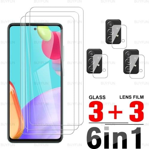 6in1 For Samsung Galaxy A52 5G 6.5'' HD Front Tempered Glass for samsung samung a52 a51 5g a50 a50s screen protector lens film