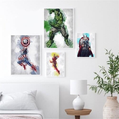 Diamond Embroidery Full Square Diamond Painting Marvel Avengers Captain America Iron Man Thor Hulk Mosaic Sale Home Decor