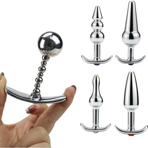 Adults Products Stainless Steel Butt Plug Anal Massager Spiral Beads Stimulation Thread Anal Plug Anus Sex Toy for Adults Women