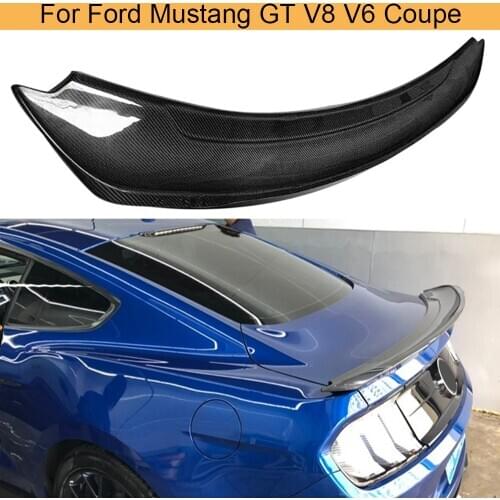 Car Rear Trunk Spoiler Wing for Ford Mustang Coupe GT V8 V6 Coupe 2015 - 2018 Rear Trunk Boot Lip Wing Spoiler Carbon Fiber/ ABS