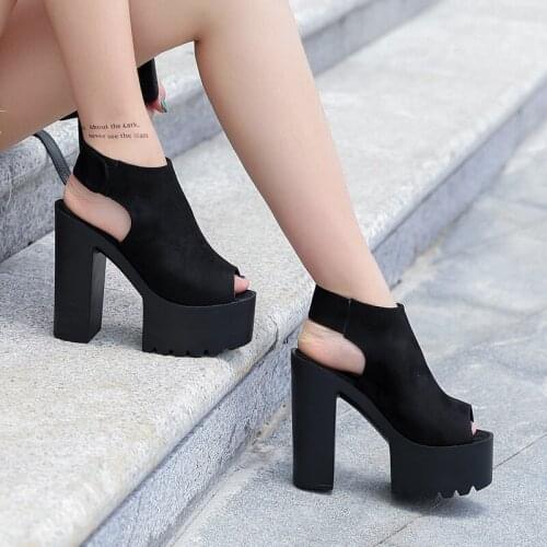 2019 summer new waterproof platform womens sandals 14 cm fish mouth wild sexy thick with nightclub catwalk high heels