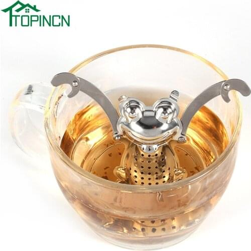 Stainless Steel Tea Set Spherical Mesh Tea Strainer Animal Shape Handle Coffee Vanilla Spice Strainer Tea Leak Kitchen Gadget