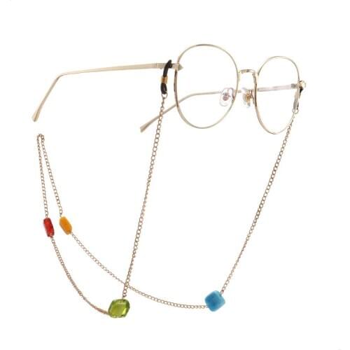 Colorful Glass Beads Eyeglass Chains Anti-slip Eyewear Cord Holder Neck Strap Sunglasses Necklace