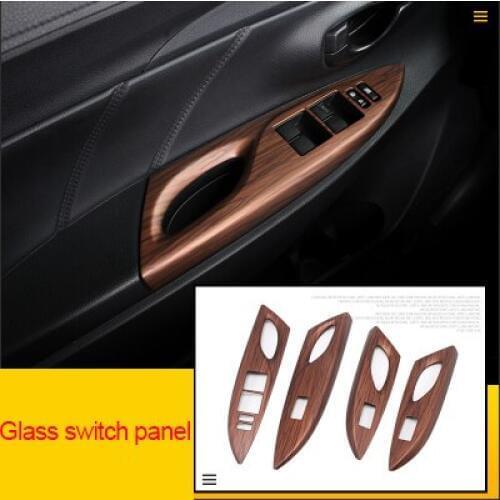 For Toyota VIOS 2014-2018 ABS chrome Peach grain Glass switch panel 4pcs