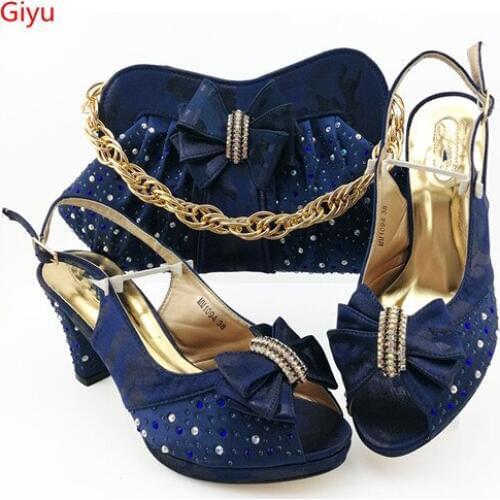 Doershow new fashion Shoes and Bag To Matching African Shoes and Bag Set For Party Nigerian Women Fashion Shoes and Bags!!HBZ1-9