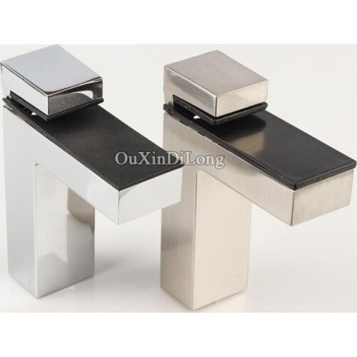 HOT 4PCS Adjustable F shape Glass Clamps Clips Glass Wood Shelf Support Fixed Holder Bracket for Thickness 5-28MM Glass Hardware