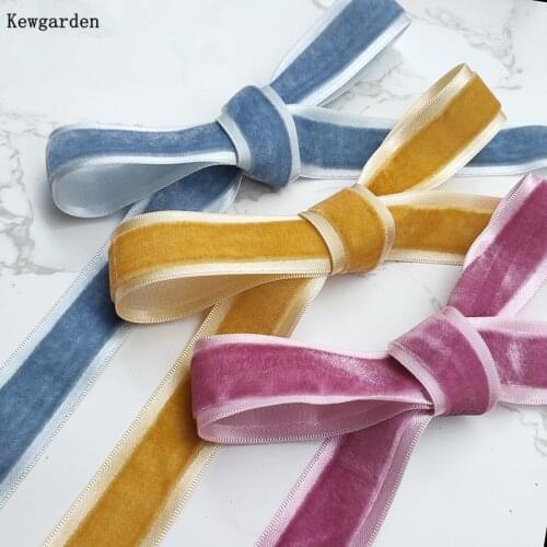 Kewgarden DIY Bow Tie Hair Accessories Handmade Tape Ribbons for Crafts Webbing Satin Hemming Velvet Ribbons 1" 25mm 10 Yards