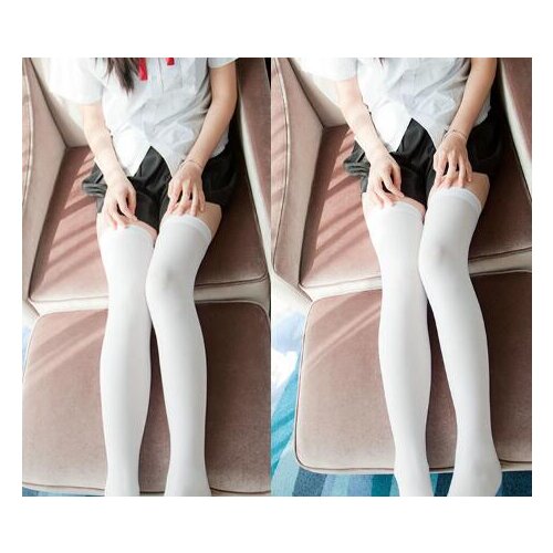 Latest Sale Black White Middle School Student Women Solid Color Stockings High Elastic Tights Hosiery Pantyhose 2021