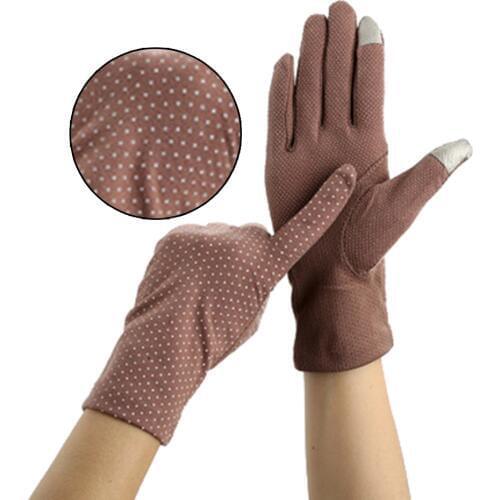 Summer ladies cycling sun protection non-slip lace thin gloves cotton touch screen gloves
