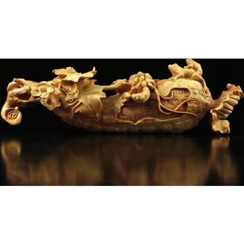 Loofah Love Boxwood Solid Wood Carving Art Artwork Chinese Home Decoration Decoration Valentines Day Creative Gift