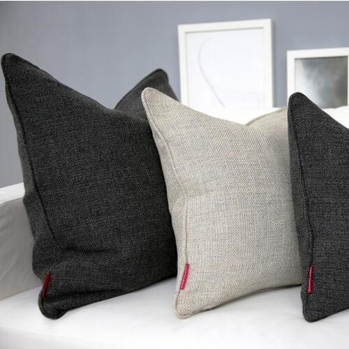 Multi-type Yarn Blend Throw Pillow Cushion Cover Thickened Blended Fabric Gray Pillow Case No Balling-up Without Stuffing