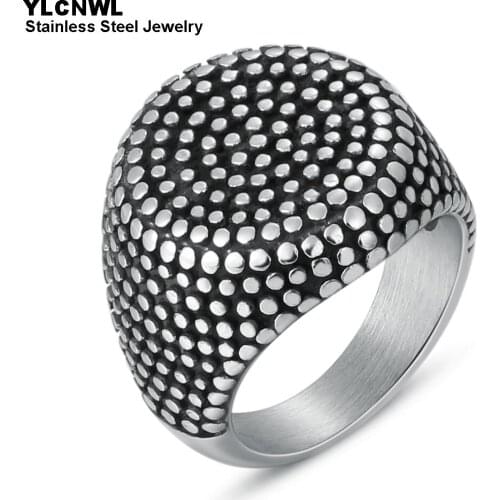 Fashion Stainless Steel Vintage Rings For Men Women Gold Black Color Punk Jewelry Wedding Bands Party Gift