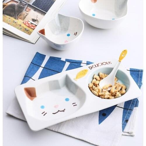 Cartoon girl heart creative pig partition plate household childrens tableware lovely ceramic fruit serving tray dinner plates