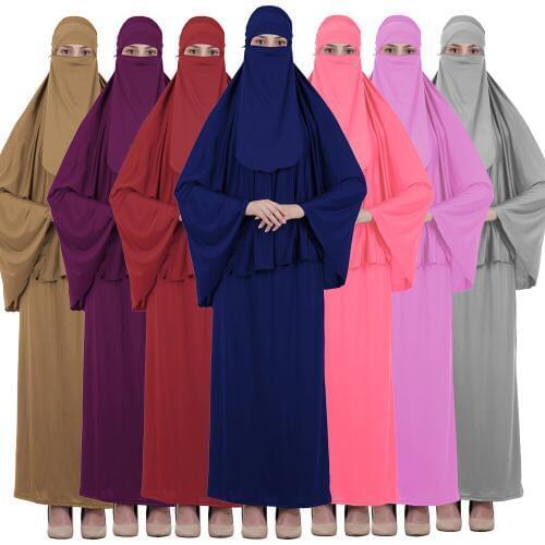 Muslim Veil Hijab Abaya 3 Pieces Dress Women Islamic Prayer Garment Khimar Skirts Jilbab Full Cover Burqa Ramadan Arab Kaftan