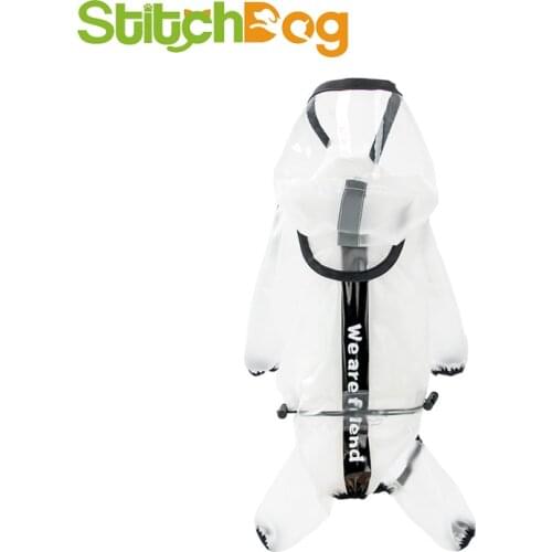 Upgraded dog raincoat four-legged waterproof all-inclusive transparent reflective rain poncho