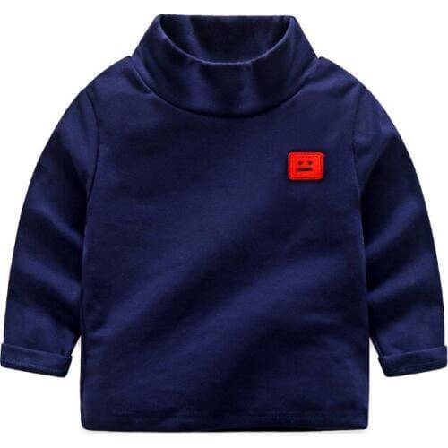 2020 Winter Autumn boys girls High-necked T-shirt turtleneck sweatshirts Solid color Cotton Bottoming shirt toddler kid clothing