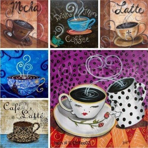 Full Square / Round Diamond Painting Coffee Love Diamond Embroidery Beaded Cross Stitch Crystal Mosaic Picture Hobbies & Crafts
