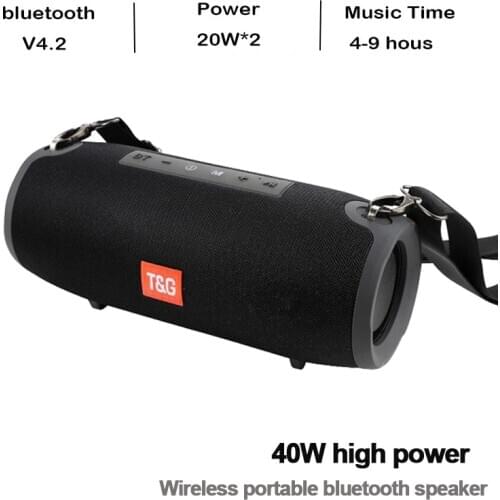 High-power 40W stereo TG118 portable bluetooth speaker, wireless subwoofer speaker, music center player and 3600mah battery spea